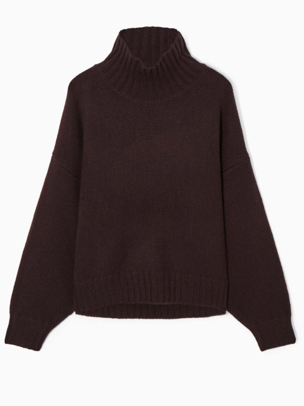 COS Cashmere Chunky Turtleneck Sweater Brown S 2023 version